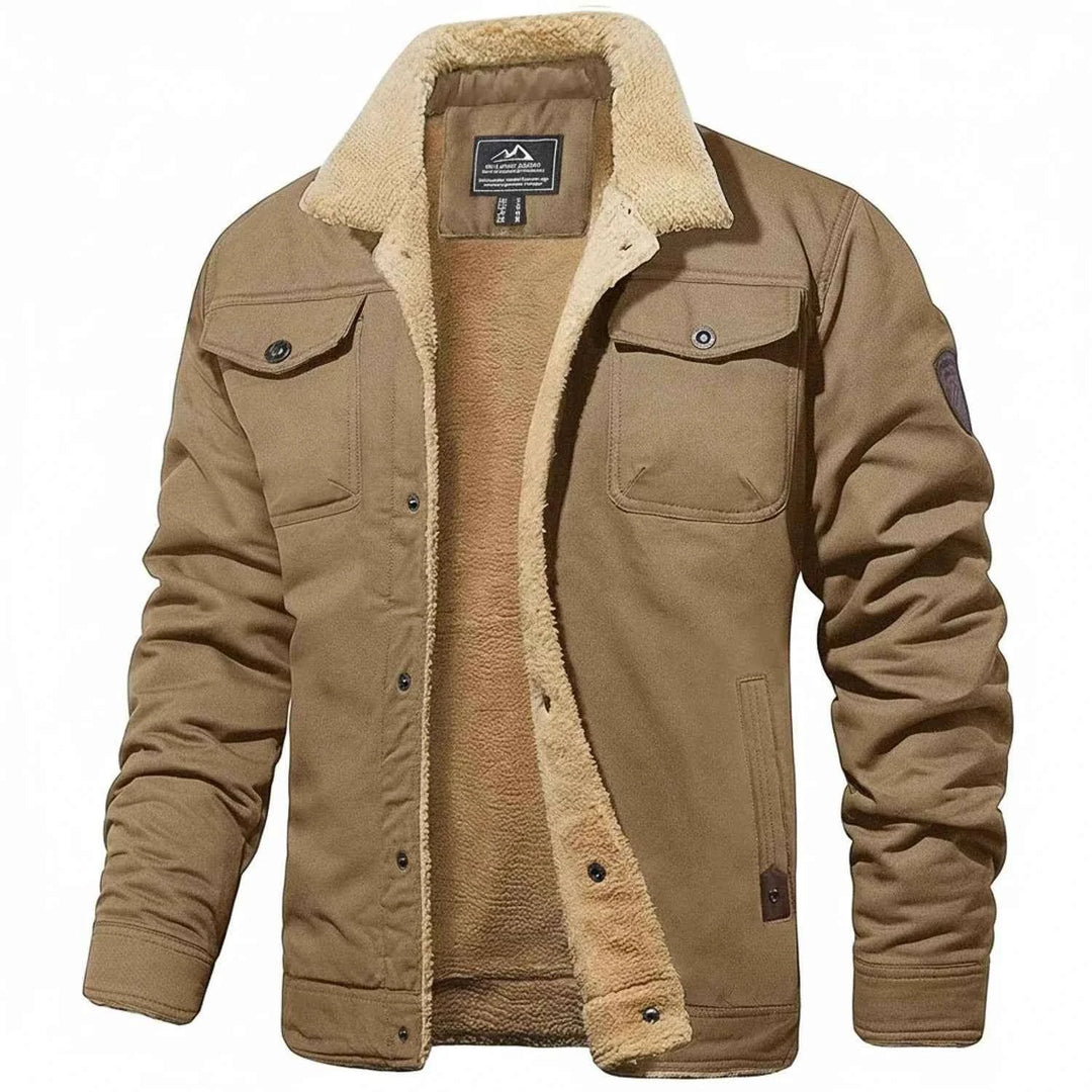 Men's Sherpa Collar Winter Jacket Khaki