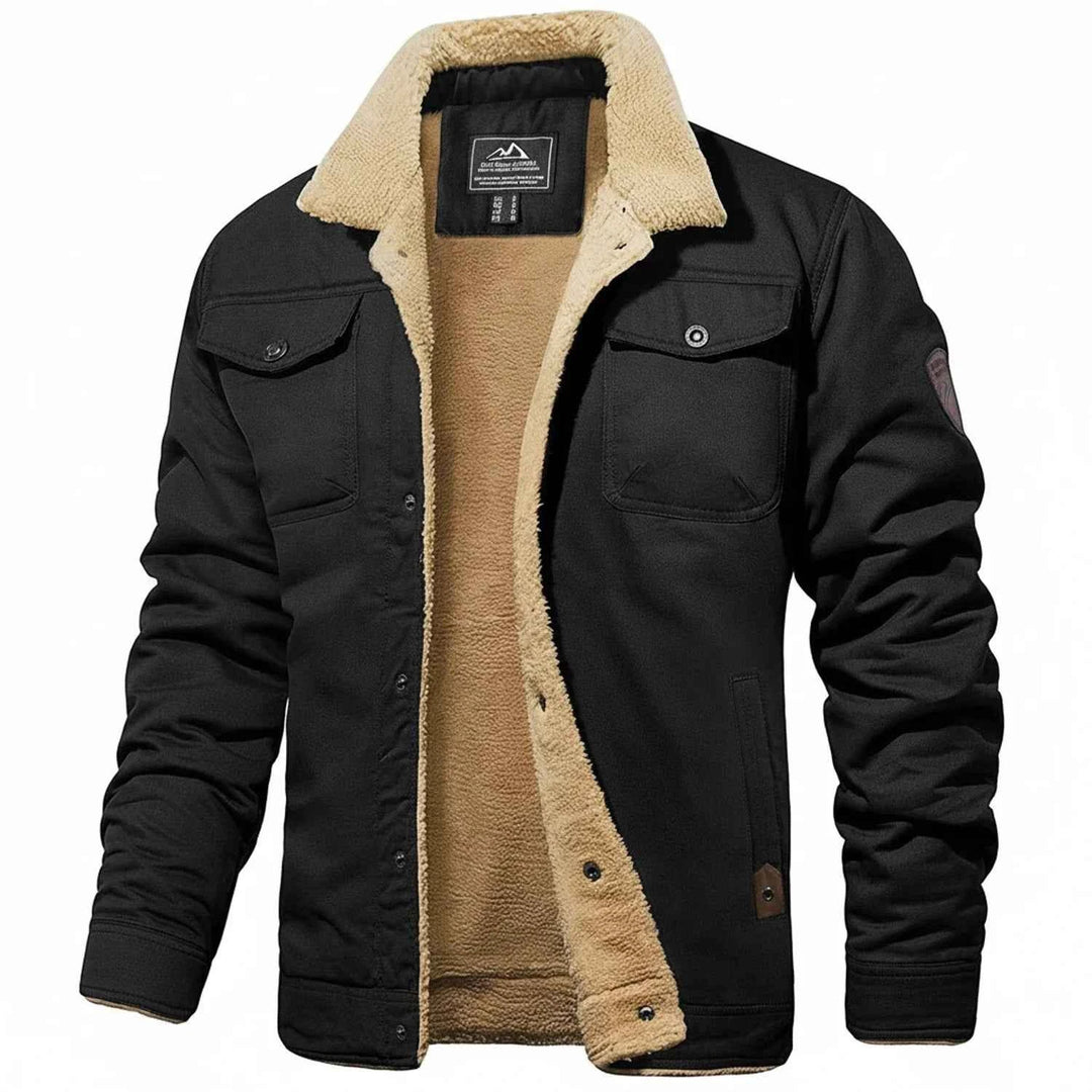 Men's Sherpa Collar Winter Jacket Black