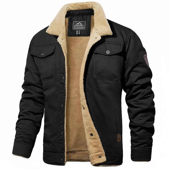 Men's Sherpa Collar Winter Jacket Black