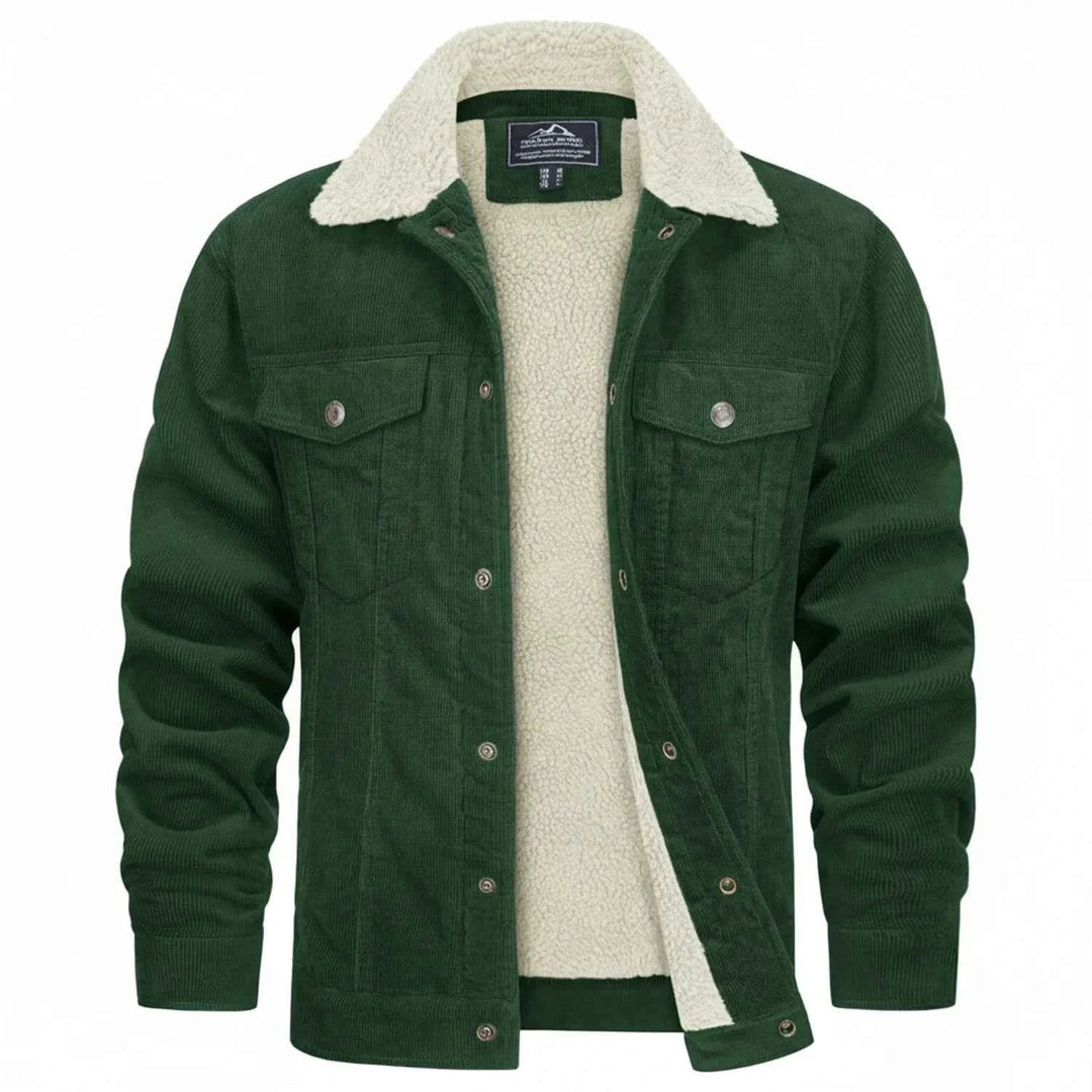 Men's Sherpa Lined Corduroy Jacket Green