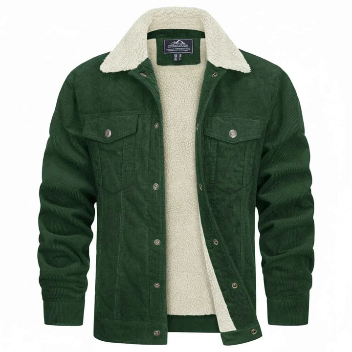 Men's Sherpa Lined Corduroy Jacket Green