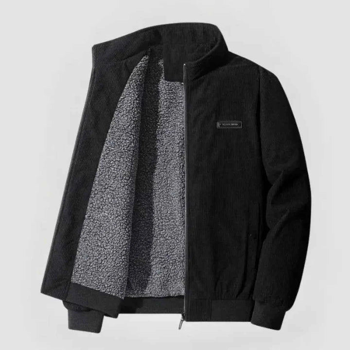 Men's Sherpa-Lined Corduroy Jacket Black