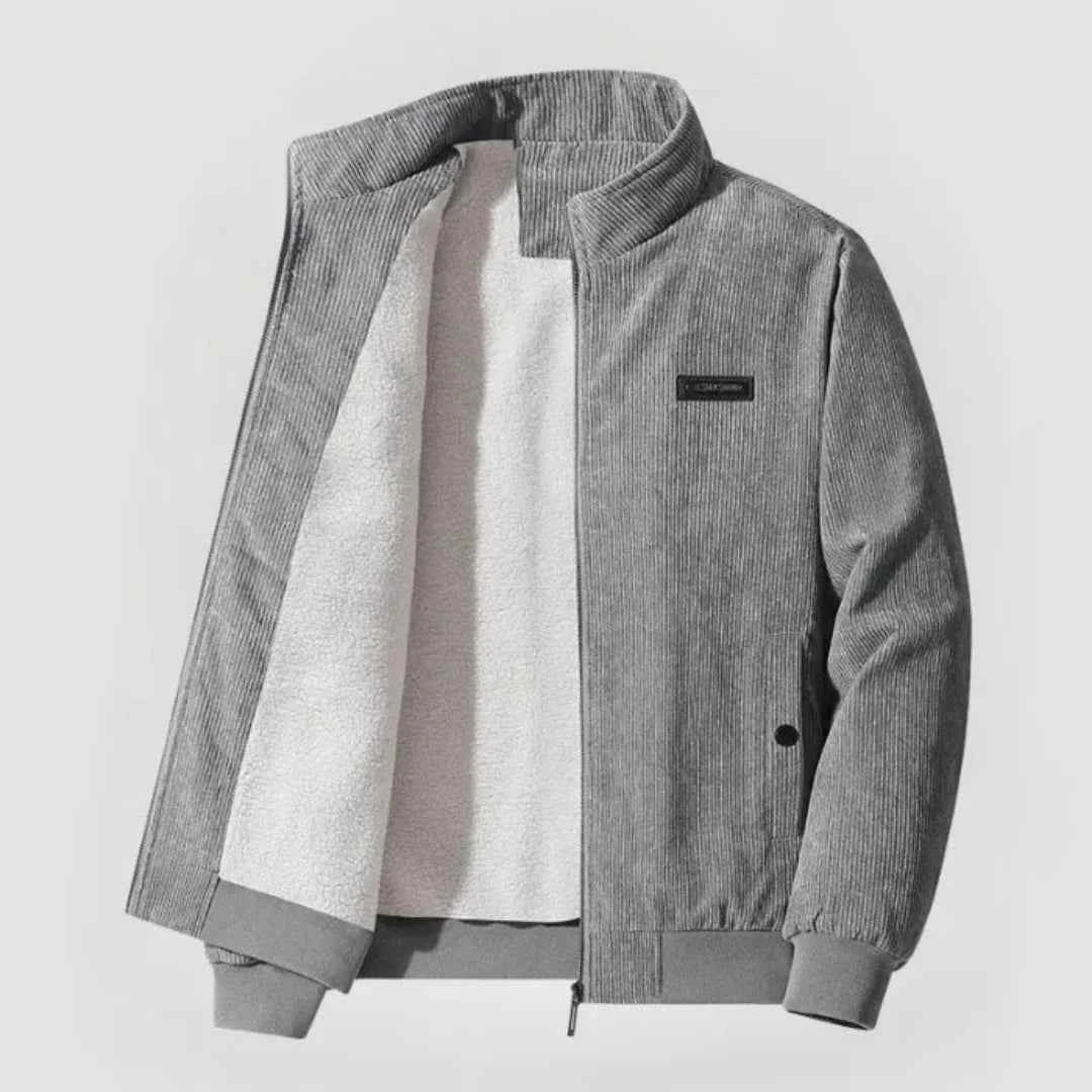 Men's Sherpa-Lined Corduroy Jacket Gray