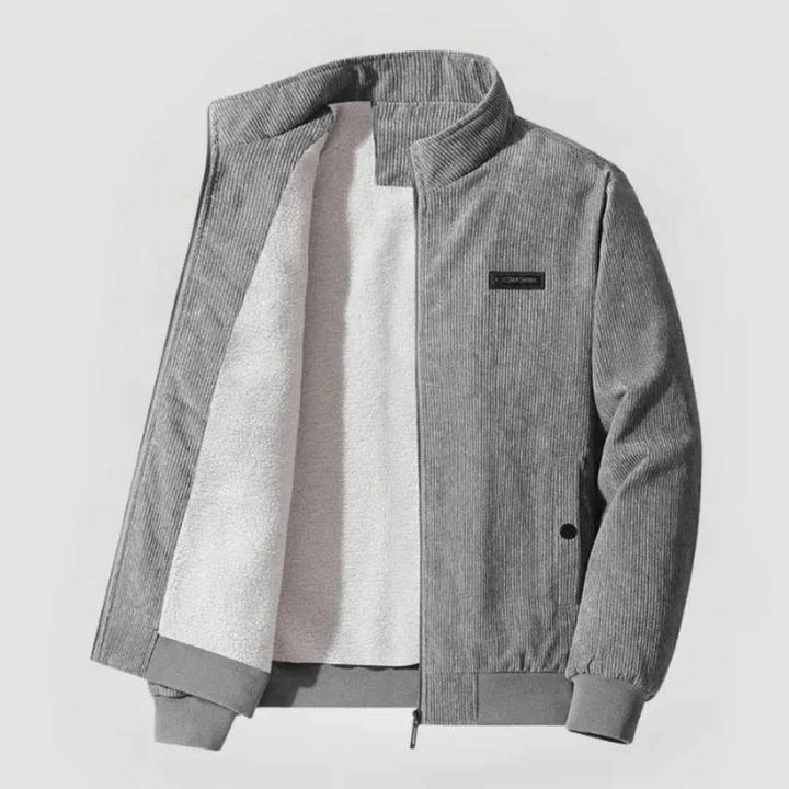 Men's Sherpa-Lined Corduroy Jacket Gray