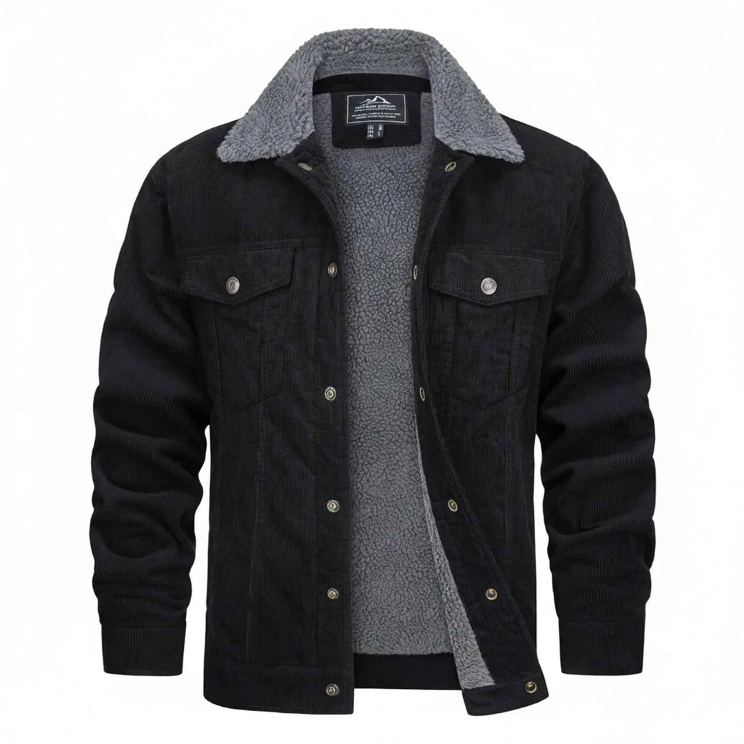 Men's Sherpa Lined Corduroy Jacket Black