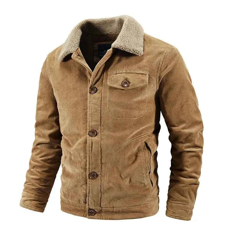 Men's Sherpa-Lined Corduroy Jacket - Ridgeway Style Tan