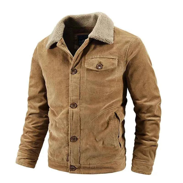 Men's Sherpa-Lined Corduroy Jacket - Ridgeway Style Tan