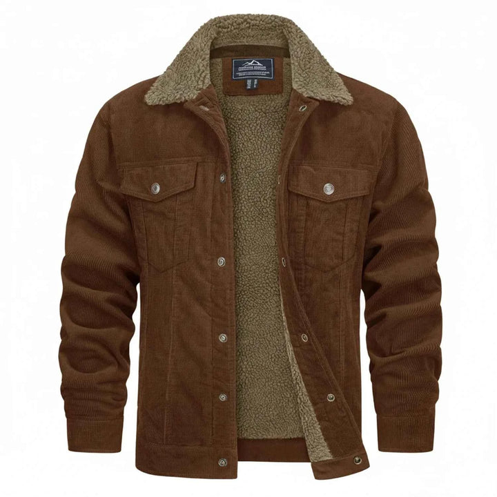 Men's Sherpa Lined Corduroy Jacket Brown