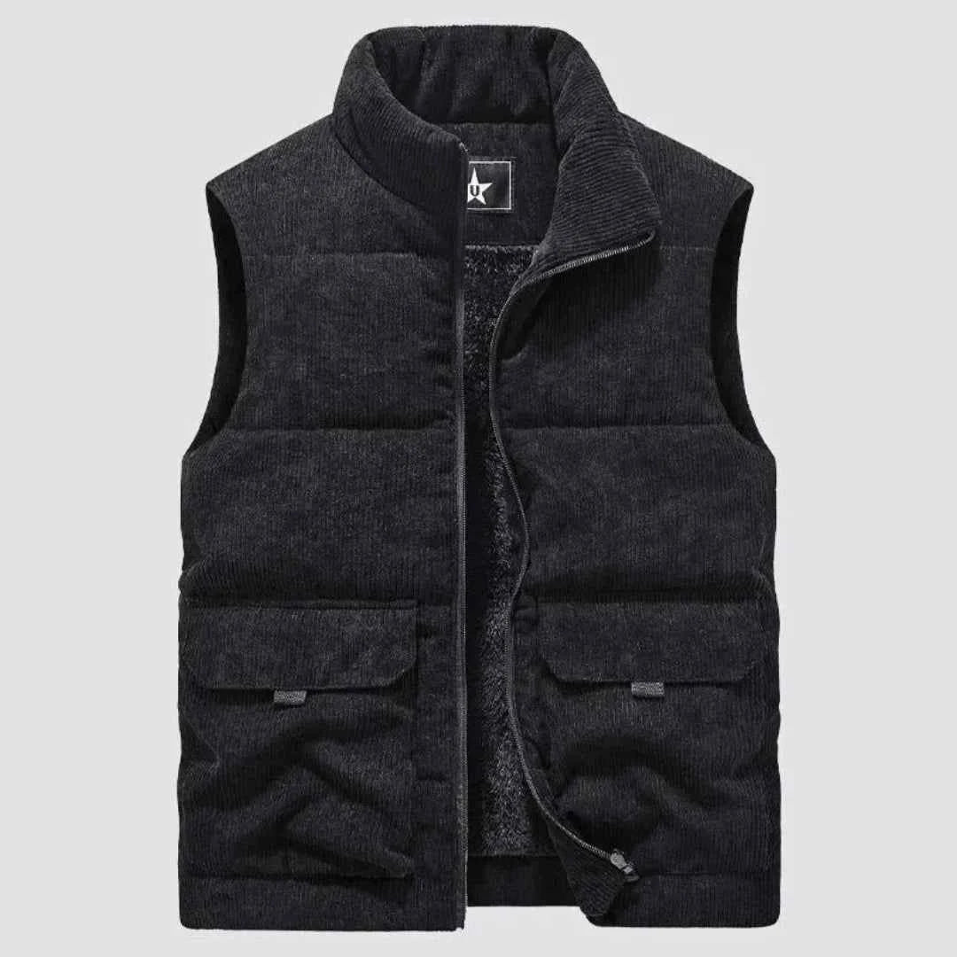 Men's Sherpa-Lined Corduroy Vest Midnight
