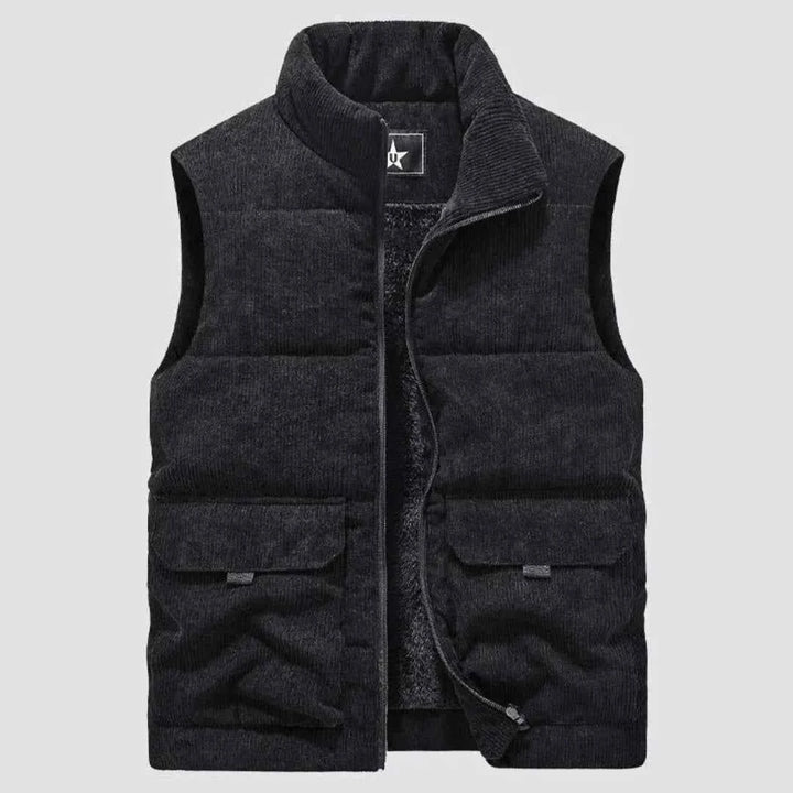 Men's Sherpa-Lined Corduroy Vest Midnight