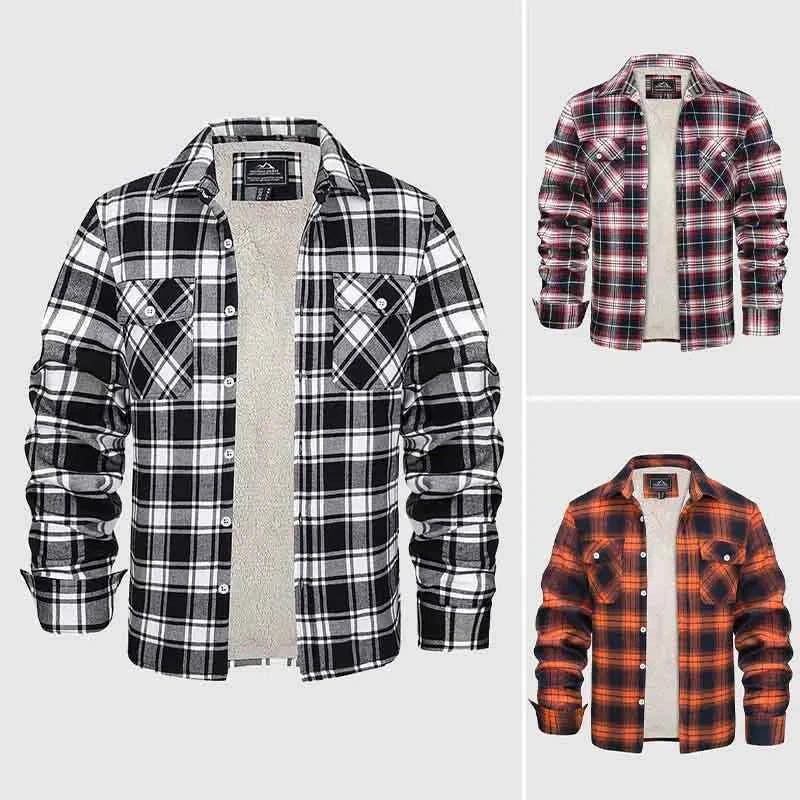 Men's Sherpa-Lined Flannel Jacket