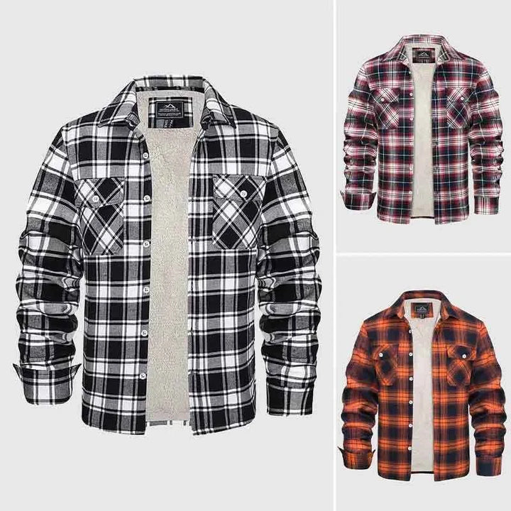 Men's Sherpa-Lined Flannel Jacket