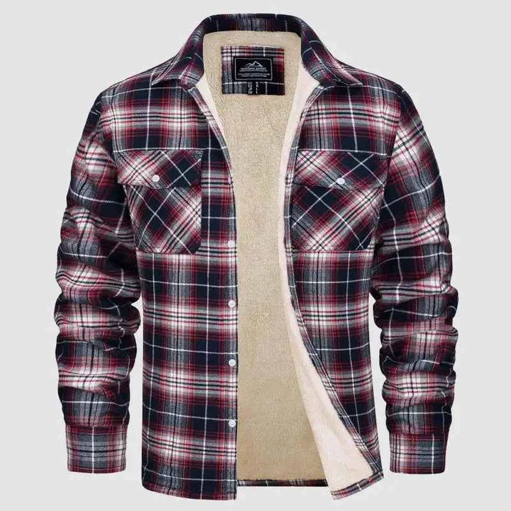 Men's Sherpa-Lined Flannel Jacket