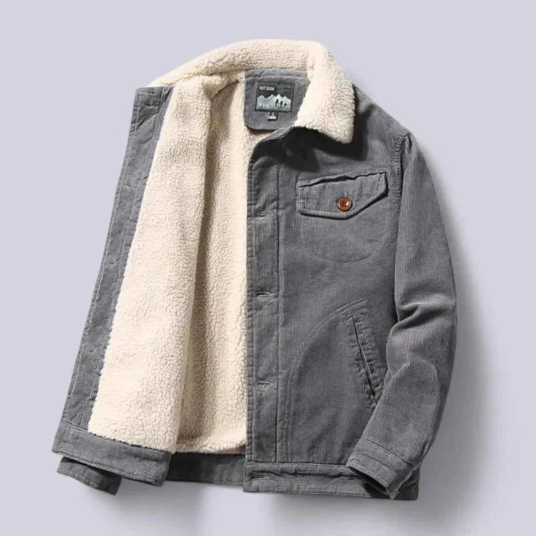 Men's Sherpa-Lined Overcoat Gray