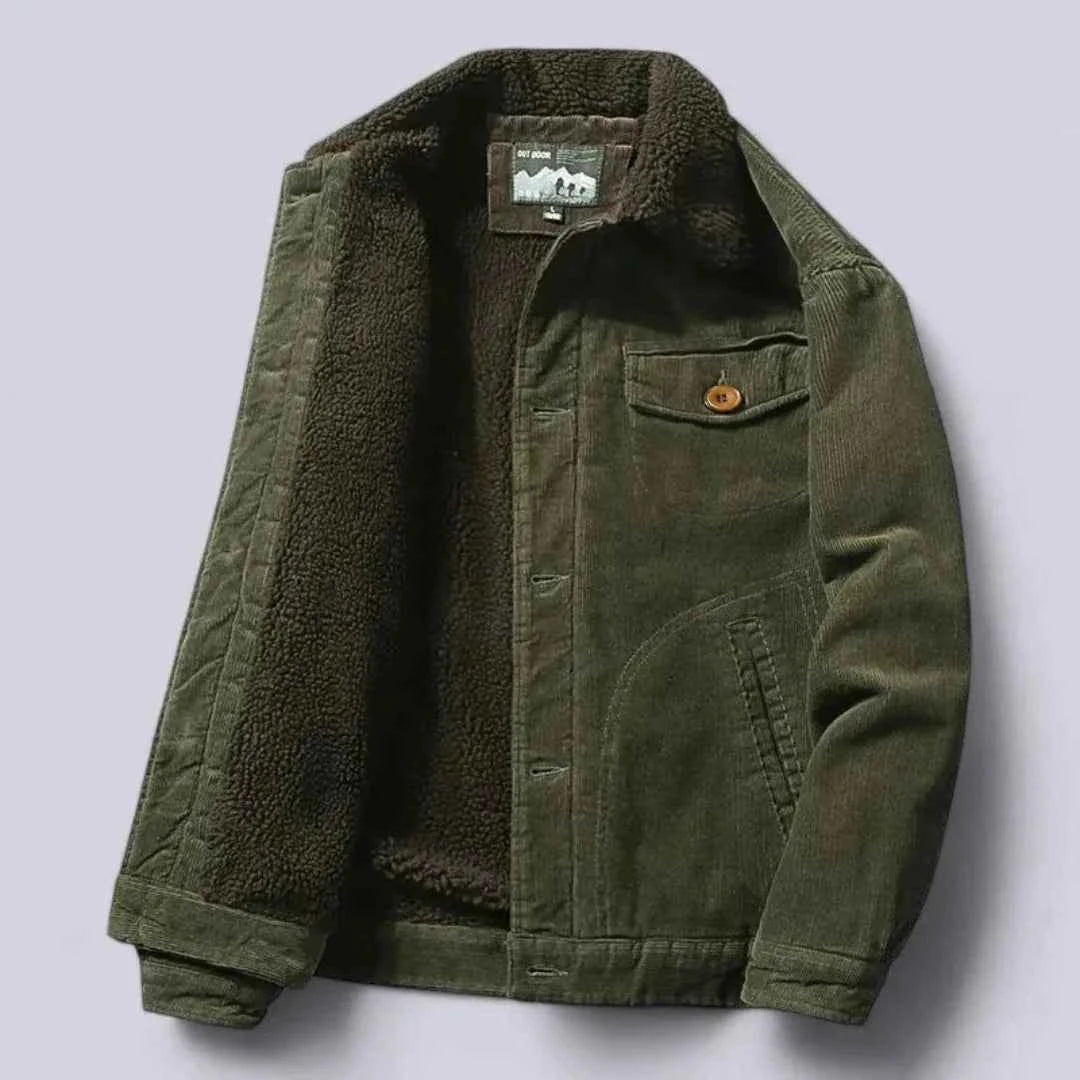 Men's Sherpa-Lined Overcoat Green