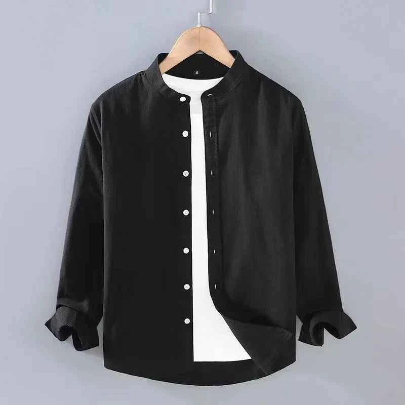 Men's Shoreline Linen Shirt - Lightweight & Breathable Summer Wear Black
