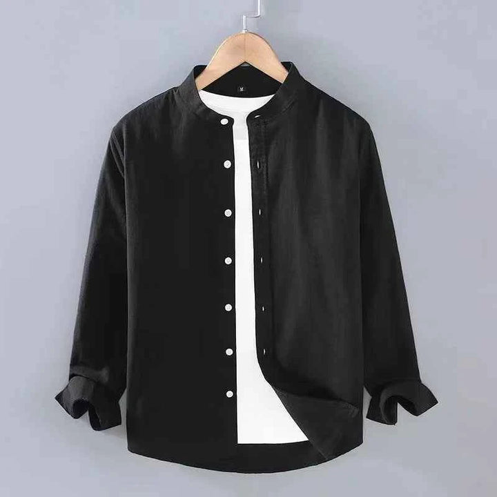 Men's Shoreline Linen Shirt - Lightweight & Breathable Summer Wear Black