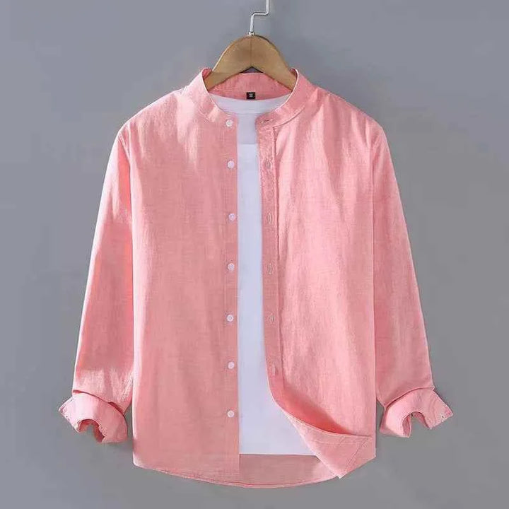 Men's Shoreline Linen Shirt - Lightweight & Breathable Summer Wear Pink