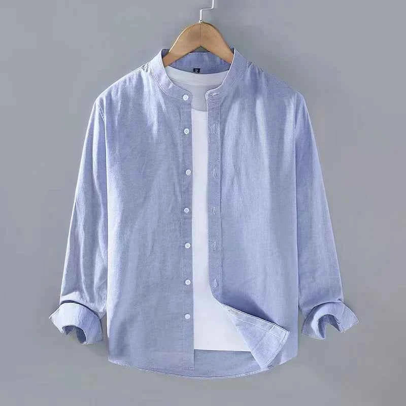 Men's Shoreline Linen Shirt - Lightweight & Breathable Summer Wear Blue
