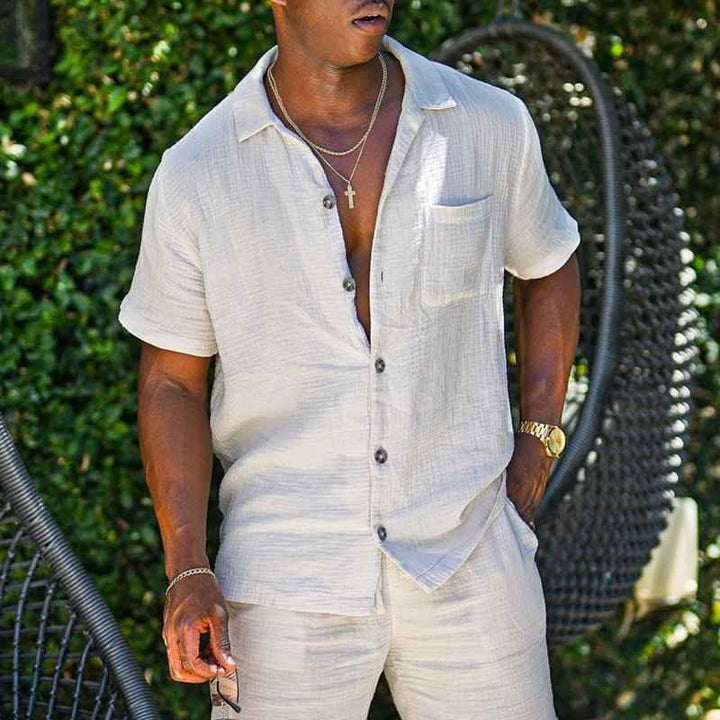 Men's Short Sleeve Casual Shirt – Relaxed Fit – Breathable Fabric