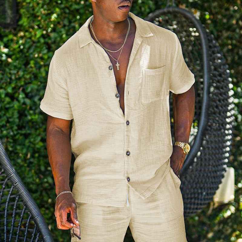 Men's Short Sleeve Casual Shirt – Relaxed Fit – Breathable Fabric