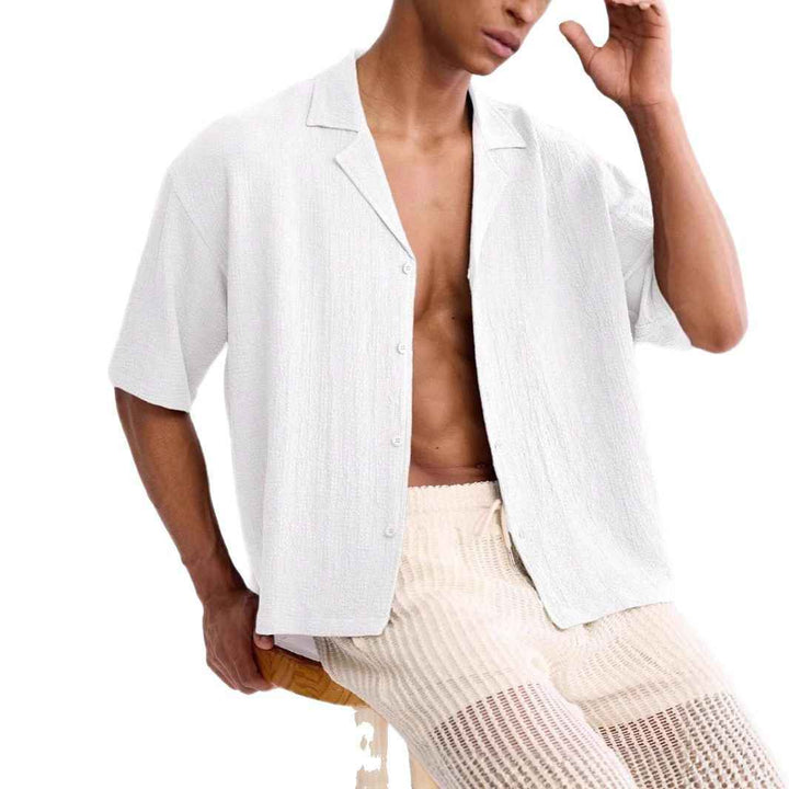 Men's Short Sleeve Relaxed Fit Shirt – Breathable Casual Style White