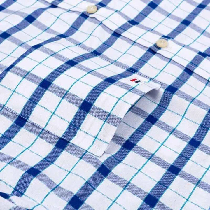 Men's Short Sleeve Striped Shirt - Classic Collar - Regular Fit - Breathable Cotton