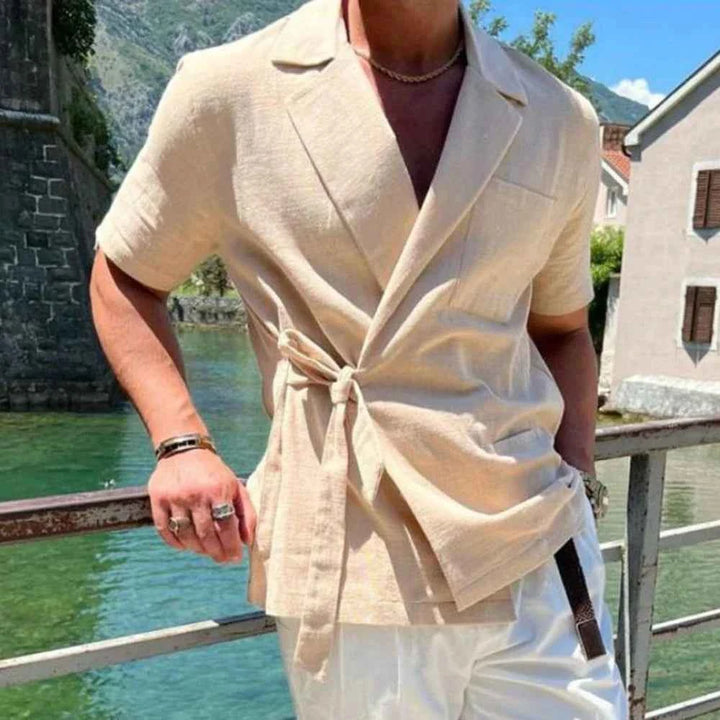 Men's Short Sleeve Wrap Shirt