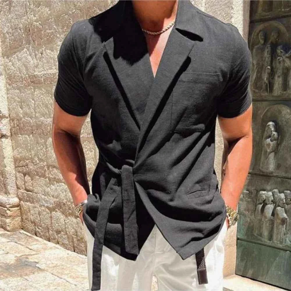 Men's Short Sleeve Wrap Shirt