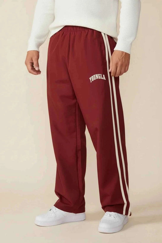 Men's Side Stripe Track Pants Red