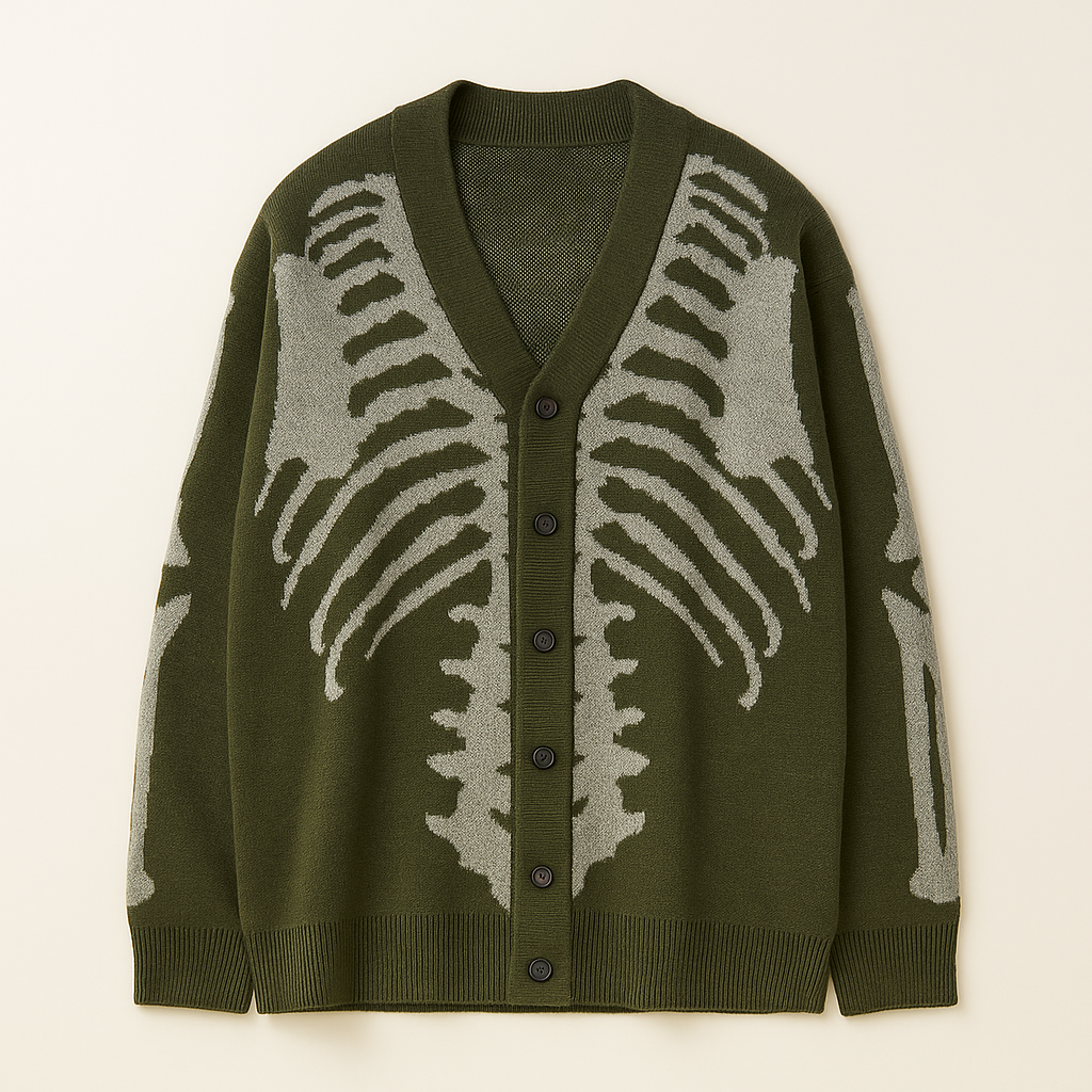 Men's Skeletal Knit Cardigan