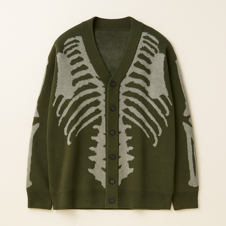Men's Skeletal Knit Cardigan