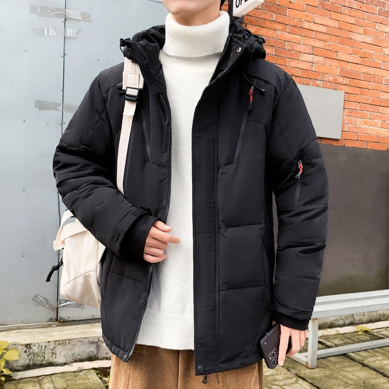 Men's Ski Jacket with Hood & Adjustable Bib Pants Set – Relaxed Fit