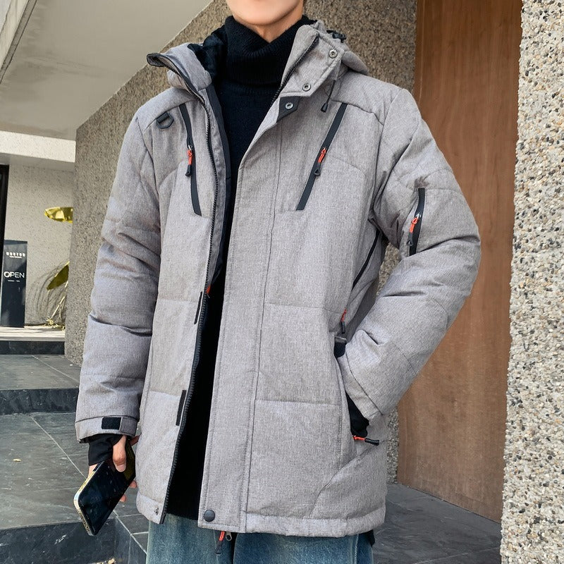 Men's Ski Jacket with Hood & Adjustable Bib Pants Set – Relaxed Fit