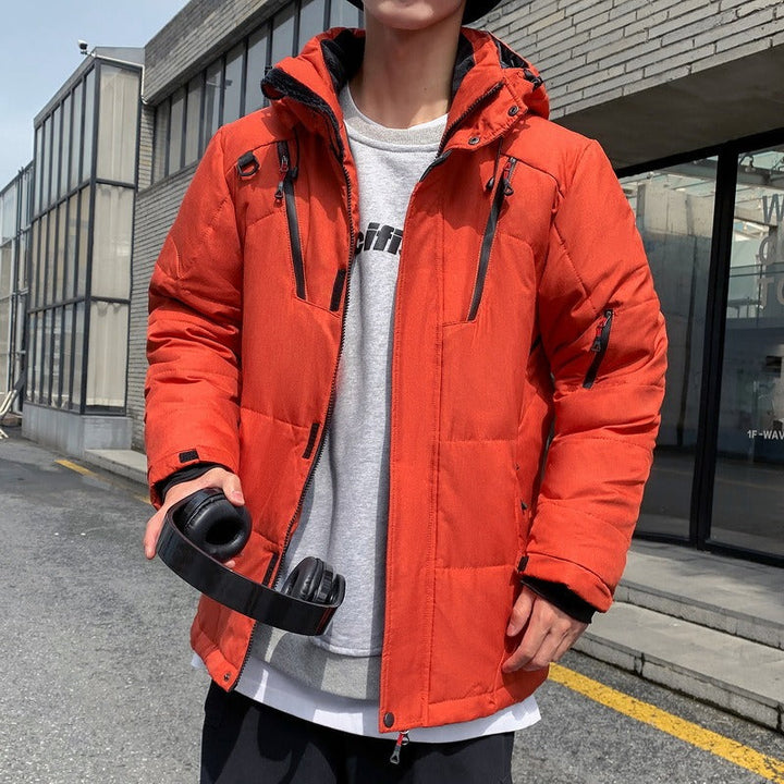 Men's Ski Jacket with Hood & Adjustable Bib Pants Set – Relaxed Fit
