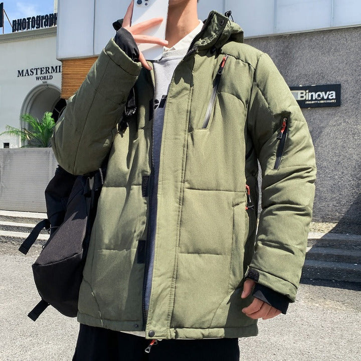 Men's Ski Jacket with Hood & Adjustable Bib Pants Set – Relaxed Fit