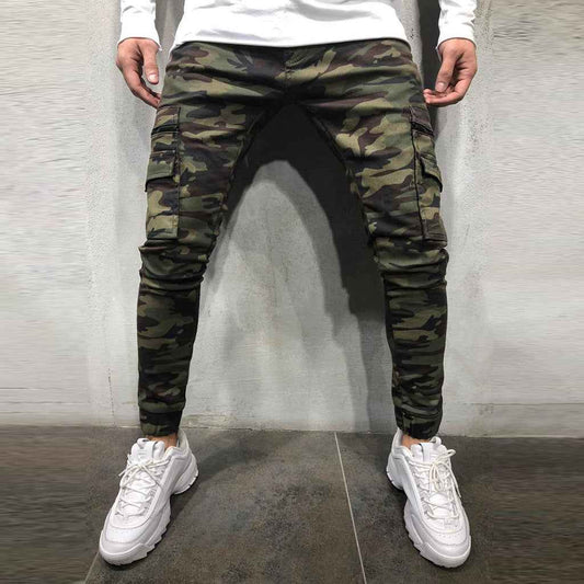 Men's Slim Fit Camouflage Cargo Pants Camouflage Green