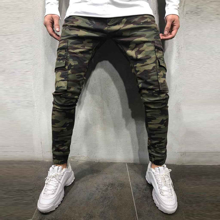 Men's Slim Fit Camouflage Cargo Pants Camouflage Green