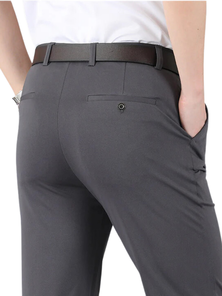 Men's Slim Fit Chino Pants - Tailored Stretch Formal Style Grey
