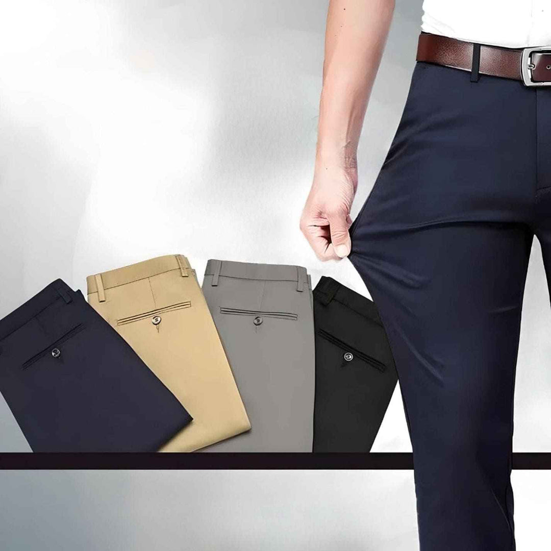 Men's Slim Fit Chino Pants - Tailored Stretch Formal Style