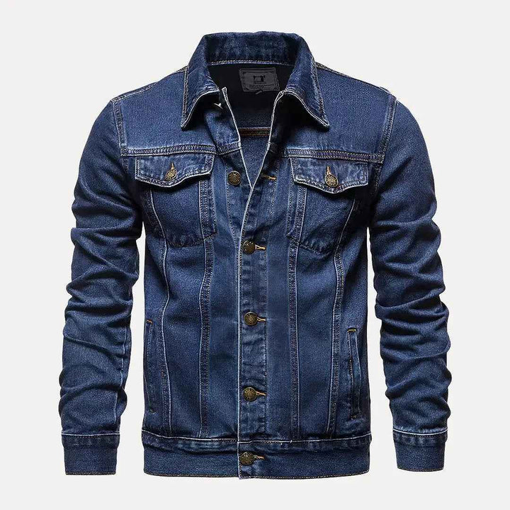 Men's Slim Fit Denim Jacket Dark Blue