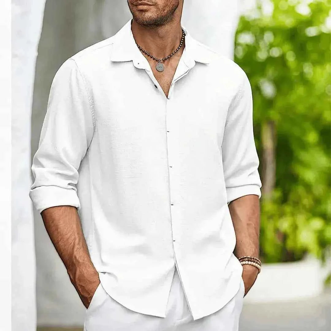 Men's Slim-Fit Linen Shirt - Lightweight & Stylish