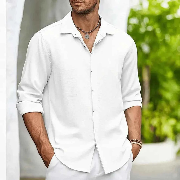 Men's Slim-Fit Linen Shirt - Lightweight & Stylish