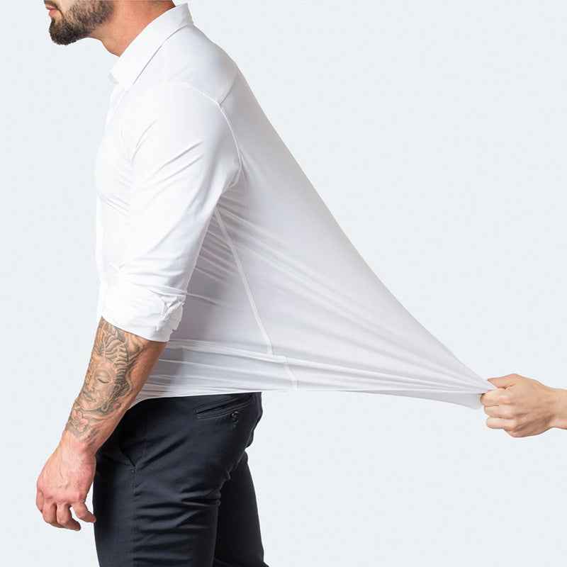 Men's Slim Fit Non-Iron Stretch Long Sleeve Shirt - Pocketless Design