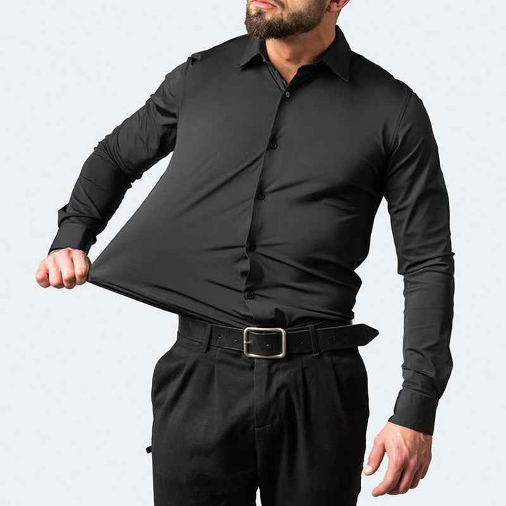 Men's Slim Fit Non-Iron Stretch Long Sleeve Shirt - Pocketless Design