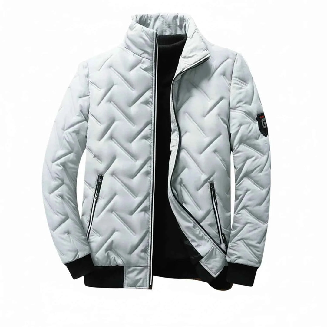 Men's Slim Fit Quilted Puffer Jacket Gray