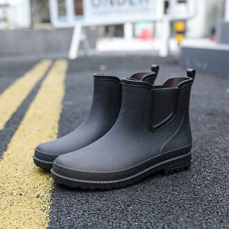 Men's Slip-On Chelsea Winter Boots | Non-Slip Design Black