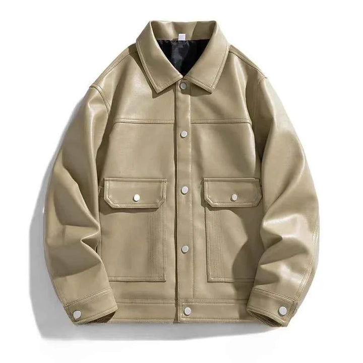 Men's Snap Jacket - Stylish and Versatile Outerwear Beige