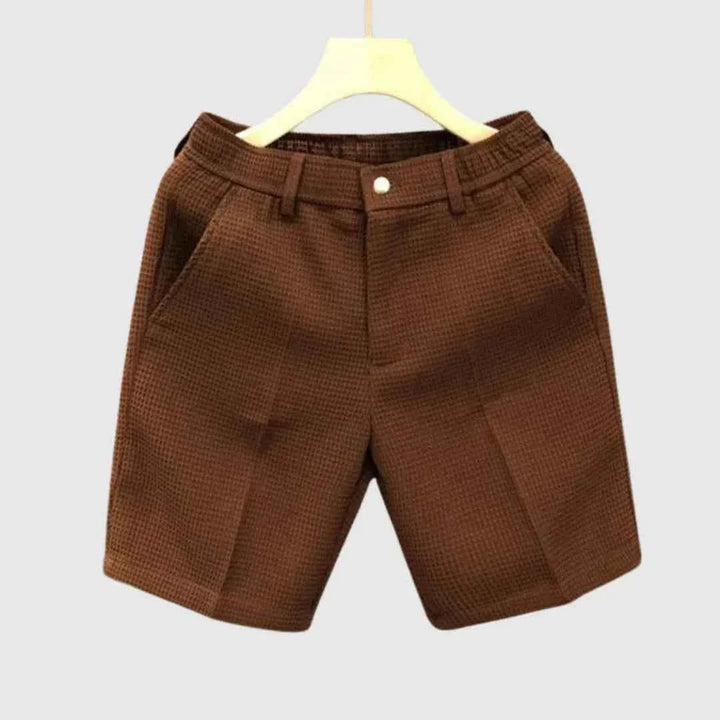 Men's Solid Color Cotton Shorts Brown