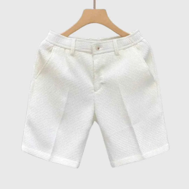 Men's Solid Color Cotton Shorts White